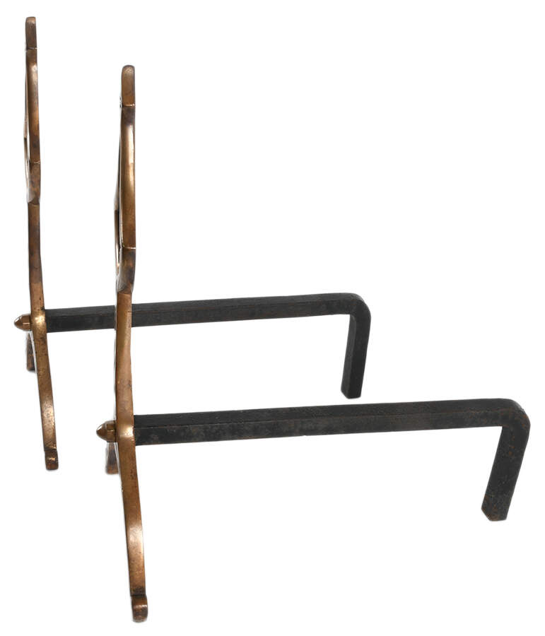 Pair of Arts and Crafts Cast Iron Andirons-2