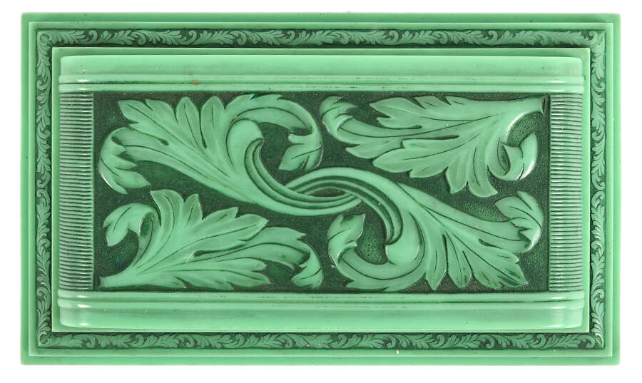 Art Nouveau Green Celluloid Jewelry Box-2