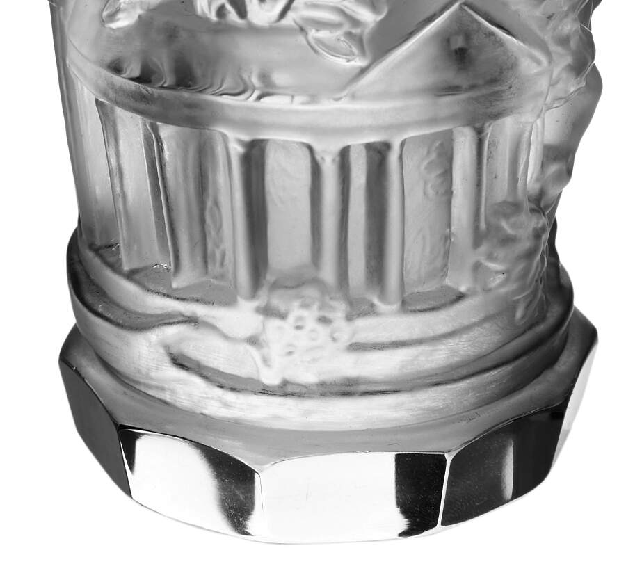Raised Relief Glass Capitol Building Candle Holder-4