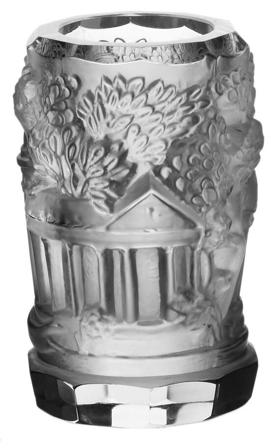 Raised Relief Glass Capitol Building Candle Holder-3