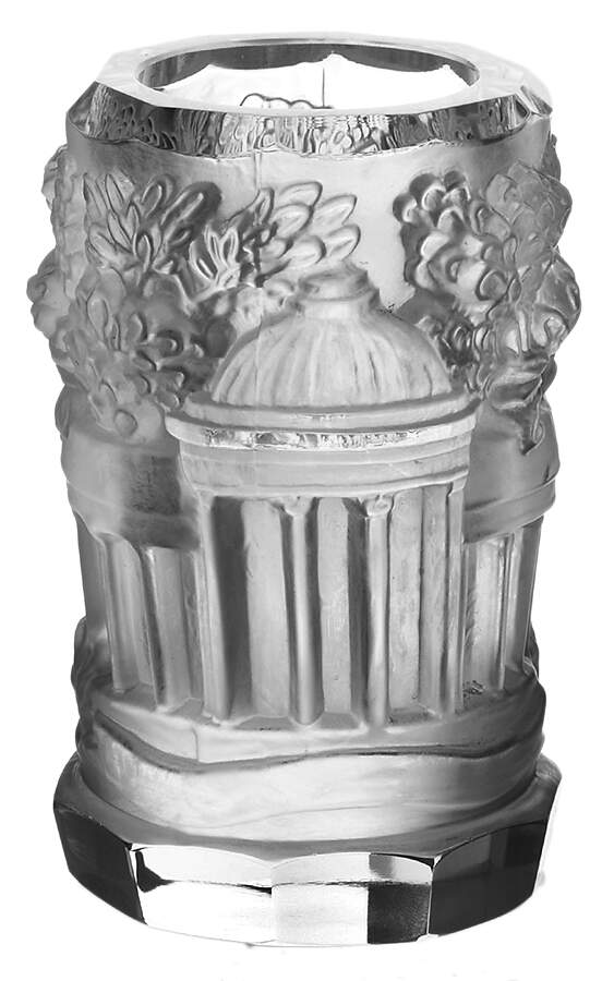 Raised Relief Glass Capitol Building Candle Holder-1
