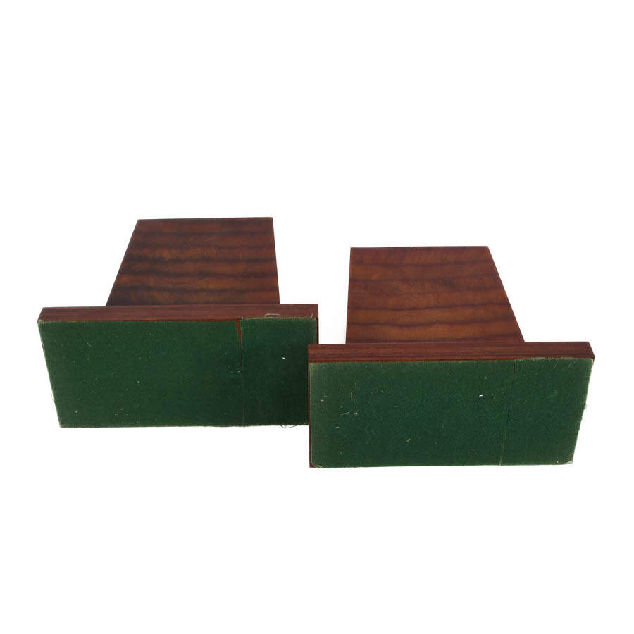 Pair of Flame Mahogany Candle Holders-6