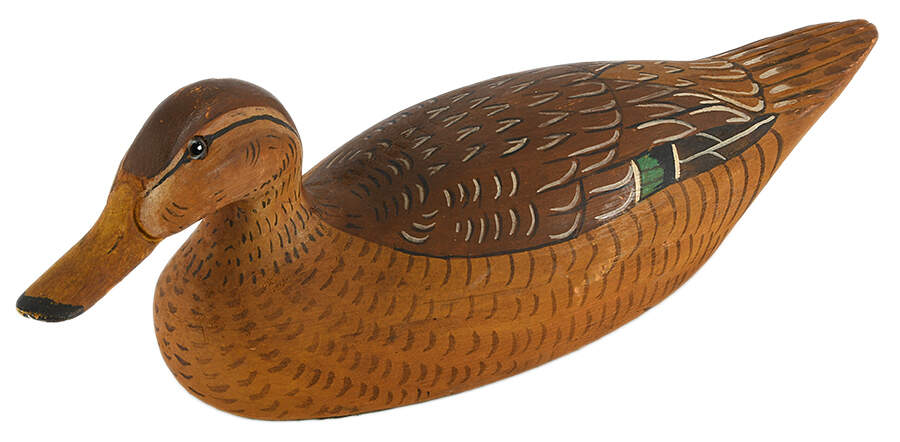 Carved Wooden Duck Decoy-1