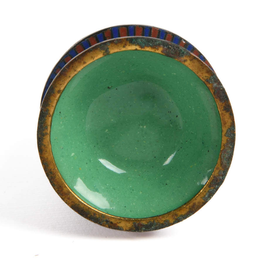 Grouping of Three Cloisonné Items: Holders and Vase-6