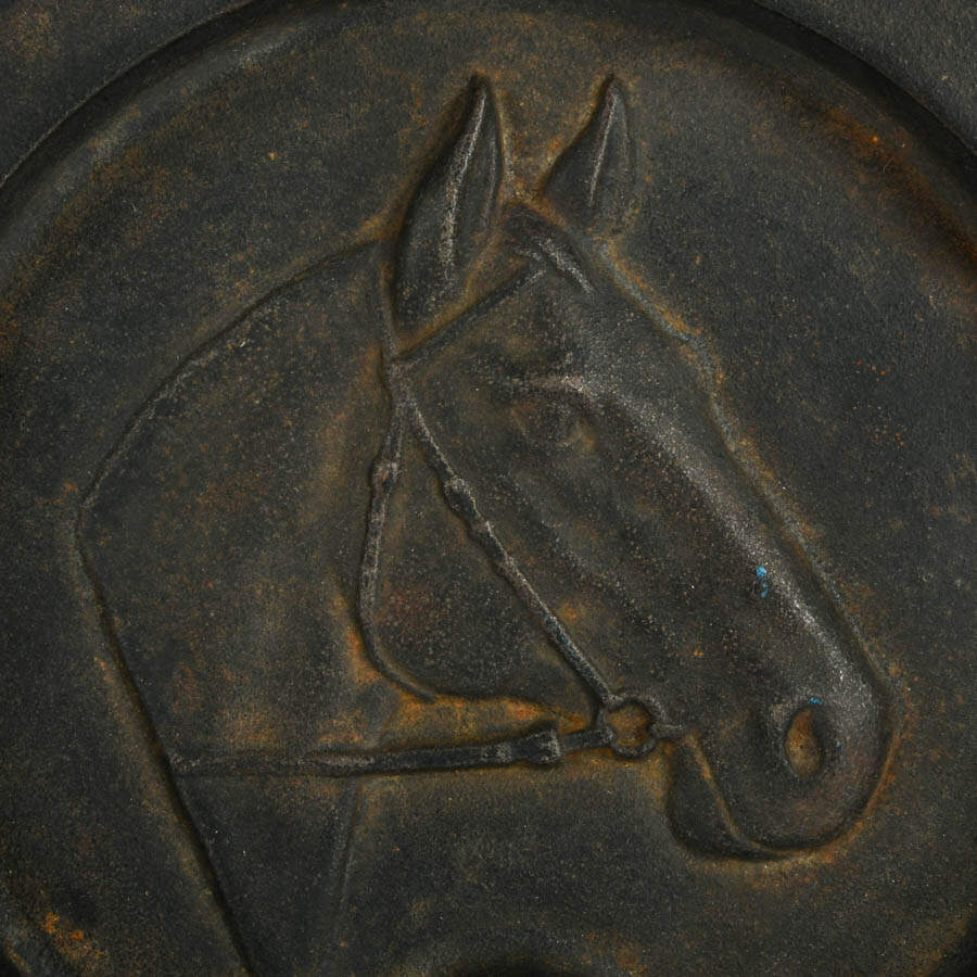 Large Cast Iron Horse Design Cigar Holder Ashtray-2