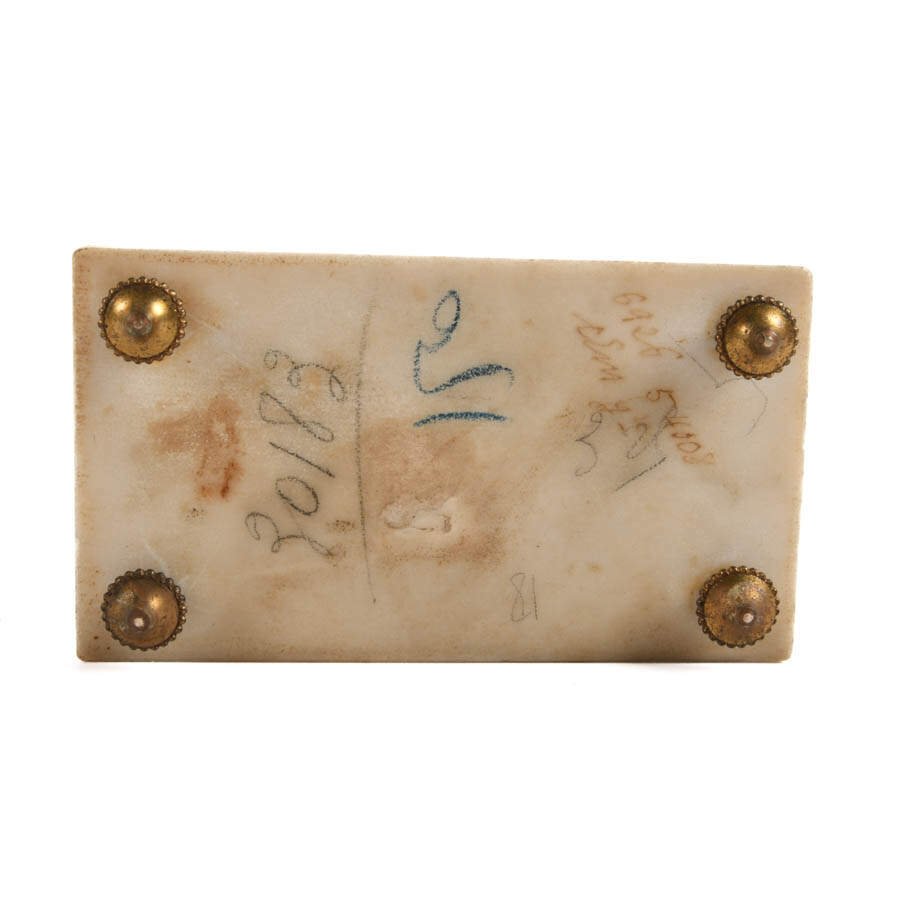 Antique French Gilt Bronze and White Marble Clock-6