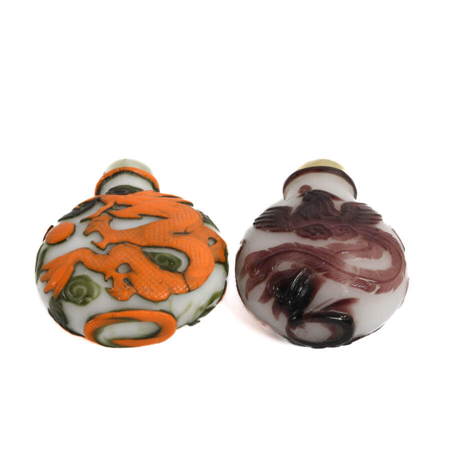 Grouping of Two Peking Glass Snuff Bottles-7