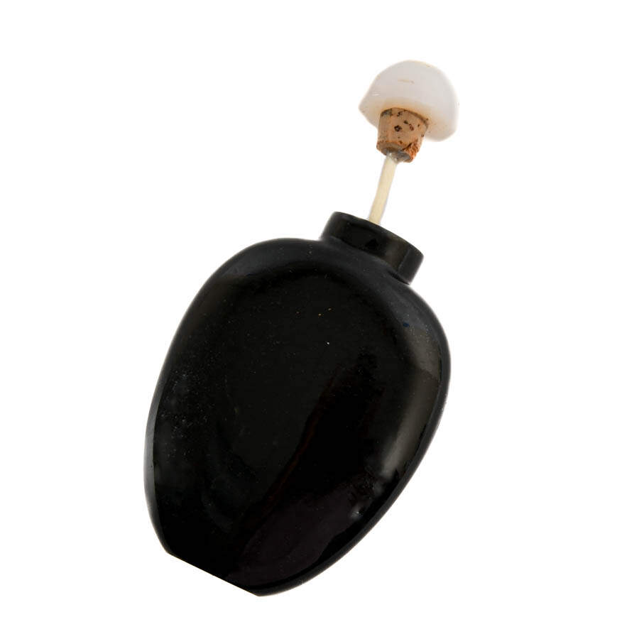 Antique Black and White Stopper Glass Snuff Bottle-5