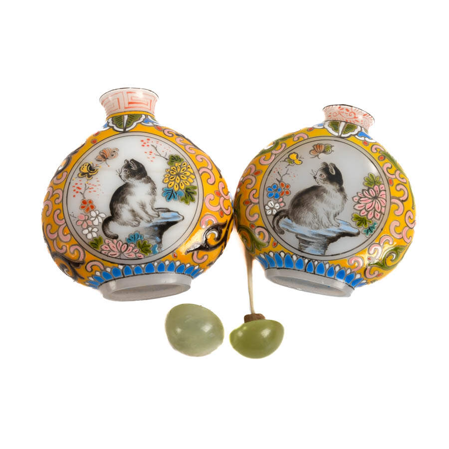 Grouping of Two Chinese Decorated Enamel and Hand-Painted Snuff Bottles-7