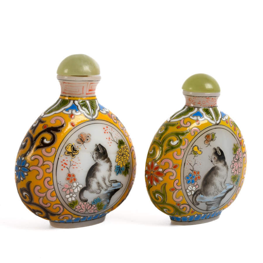 Grouping of Two Chinese Decorated Enamel and Hand-Painted Snuff Bottles-4