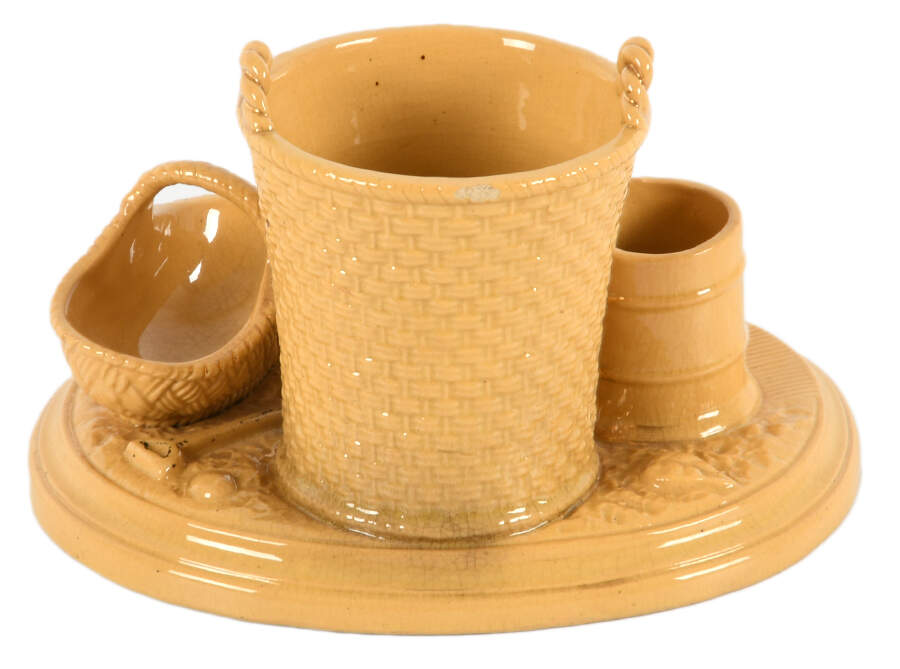 Antique Yellowware Tobacco Smoking Set-2