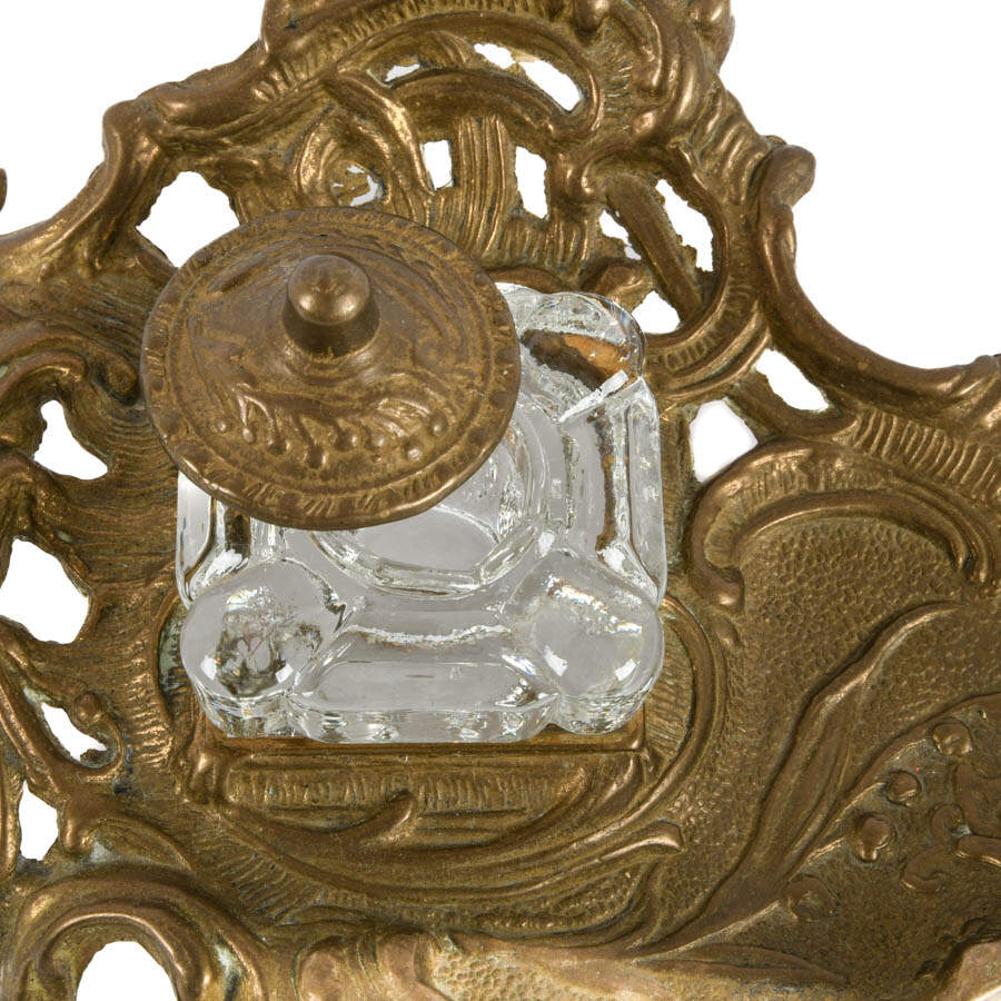 Victorian Brass Inkwell-6