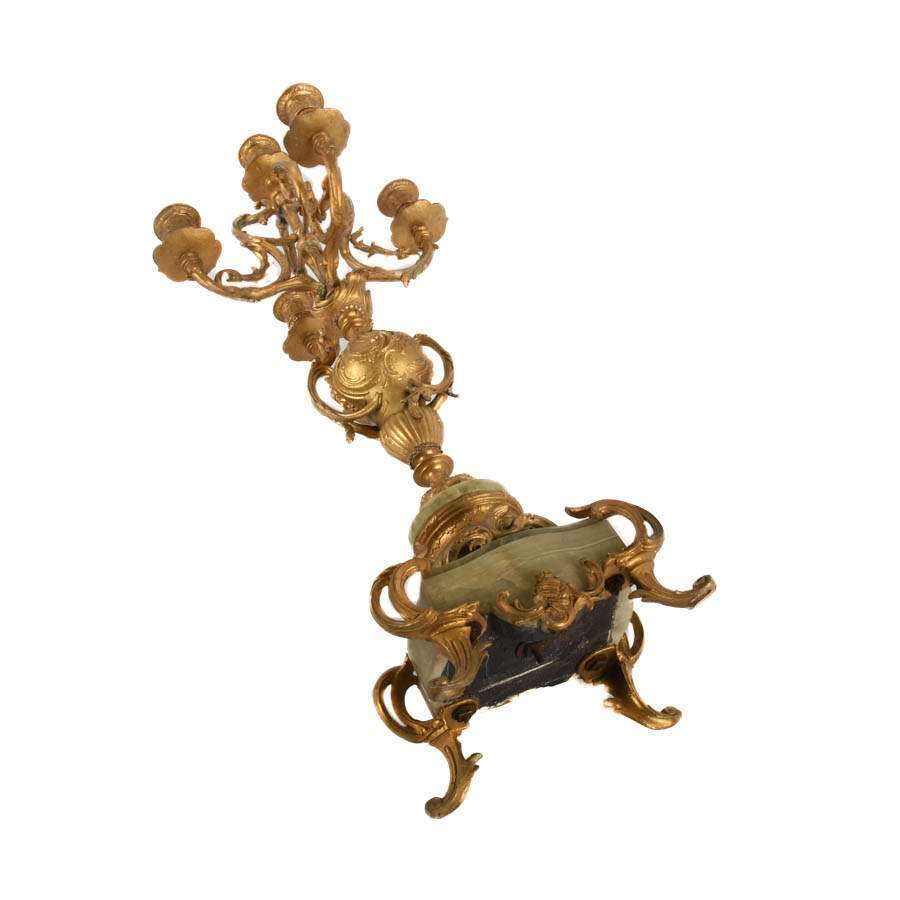 Antique Ormolu and Onyx Four Arm Candelabra-7