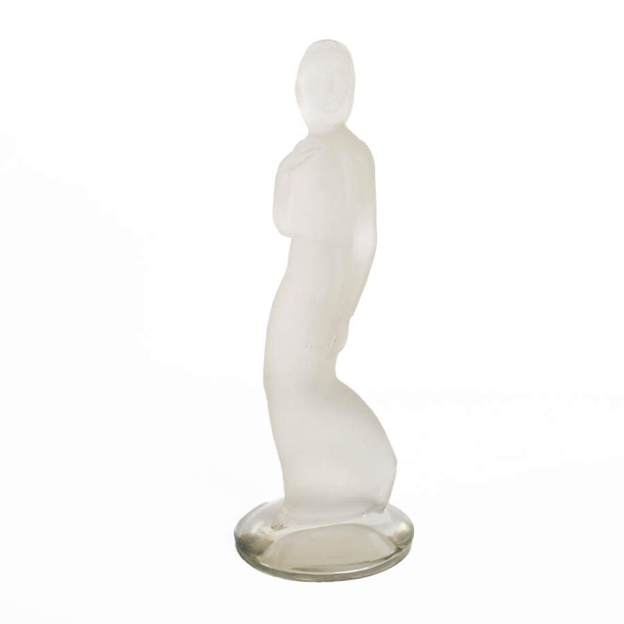 French Art Deco Frosted Glass Statue in the Style of Lalique-1