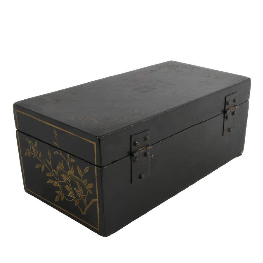 Antique Black Lacquer Chinese Box-3