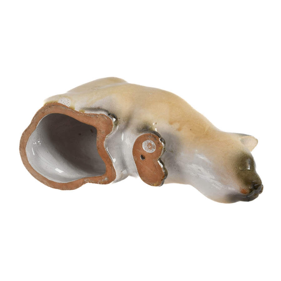 Mid-Century Italian Lounging Cat Pottery Sculpture-6