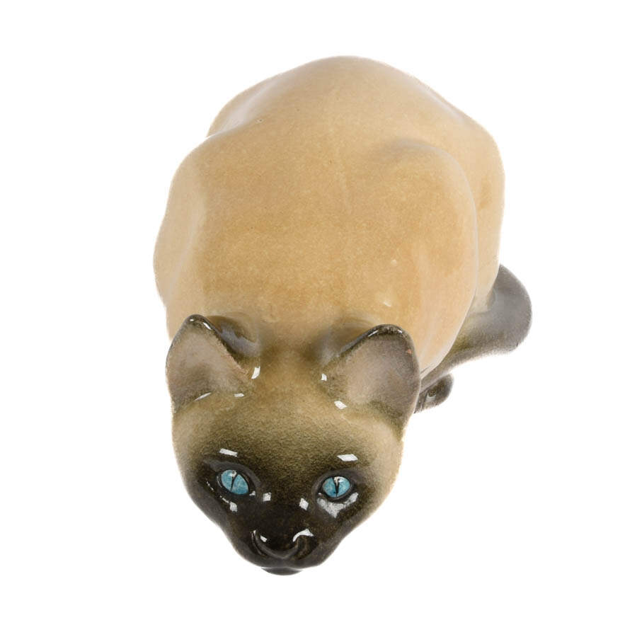Mid-Century Italian Lounging Cat Pottery Sculpture-3