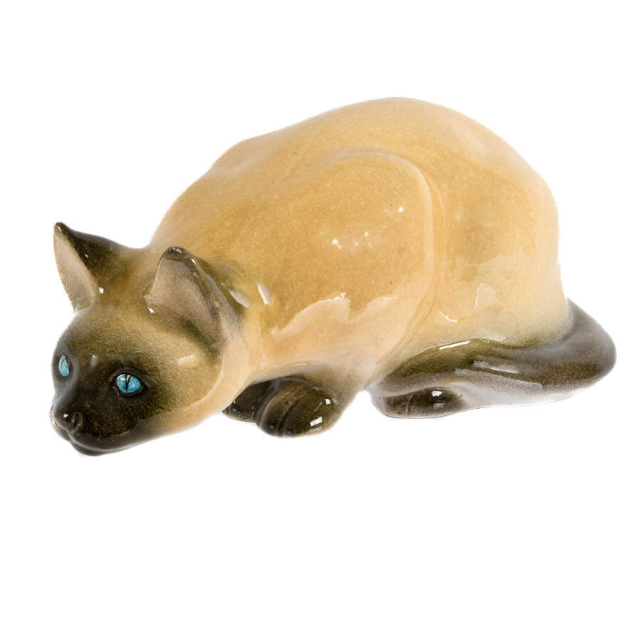 Mid-Century Italian Lounging Cat Pottery Sculpture-1