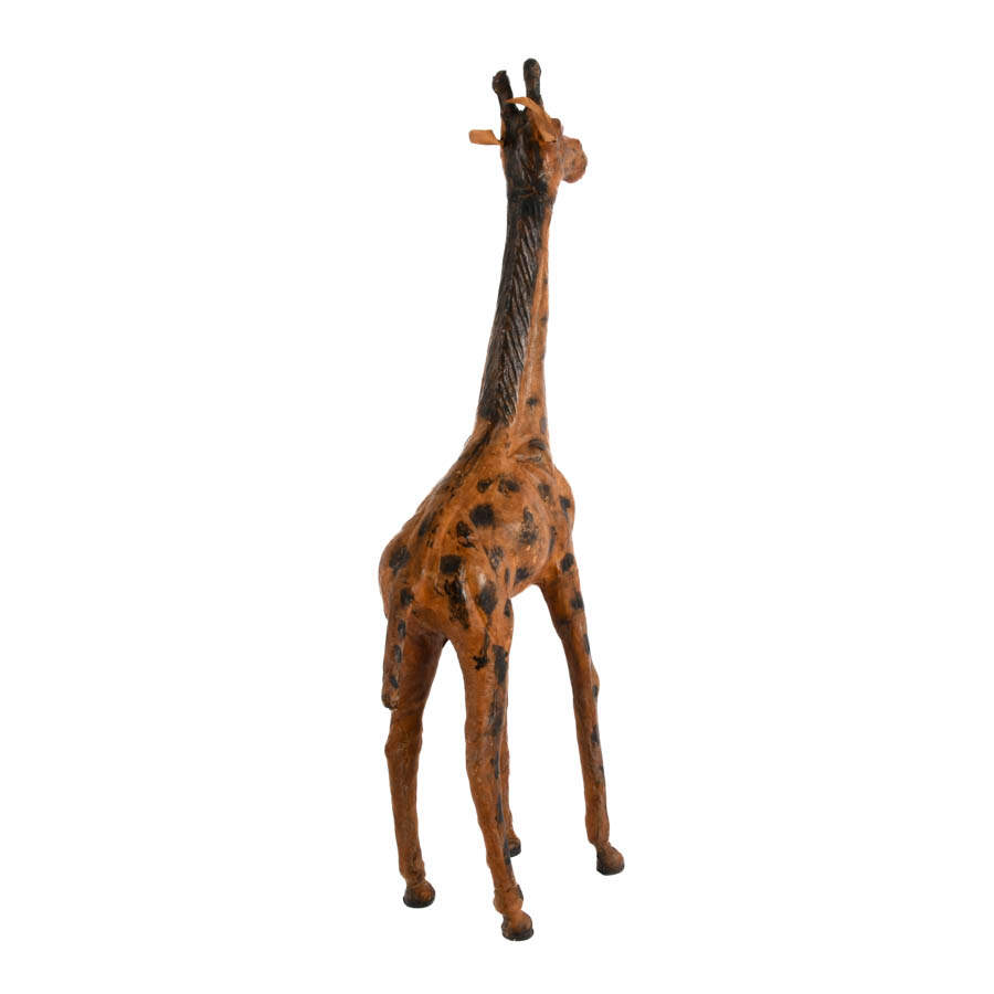 Mid-Century Modern Leather Giraffe Figure-5