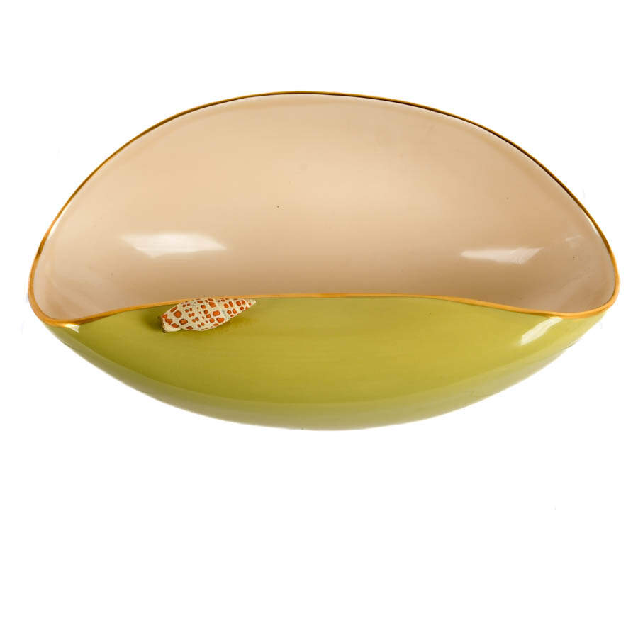 L'Objet Meridian Green Oval Seashell Bowl-2