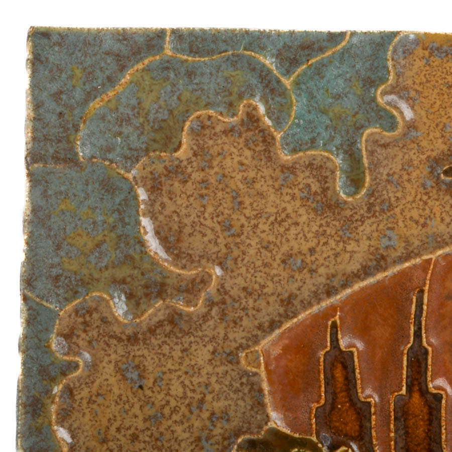 Ernest A. Batchelder Art Nouveau "Viking Ship" Ceramic Tile-3