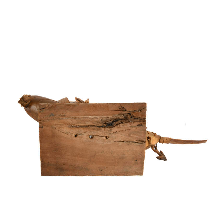 Antique Carved Horn Junk Boat Sculpture-9
