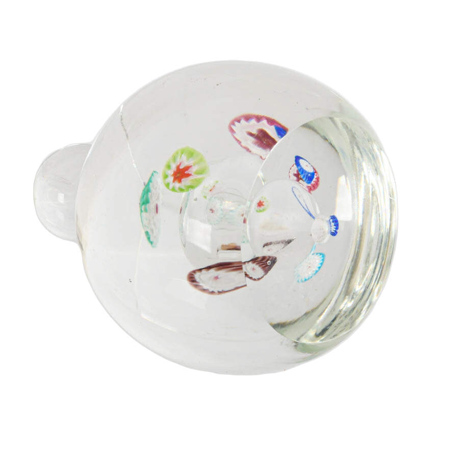 Murano Knob-Top Millefiori Paperweight Attributed to Fratelli Toso-3