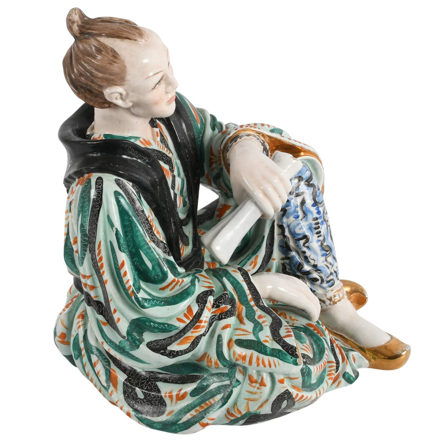 Italian Vincenzo Bertolotti Polychrome Samurai Figure-2