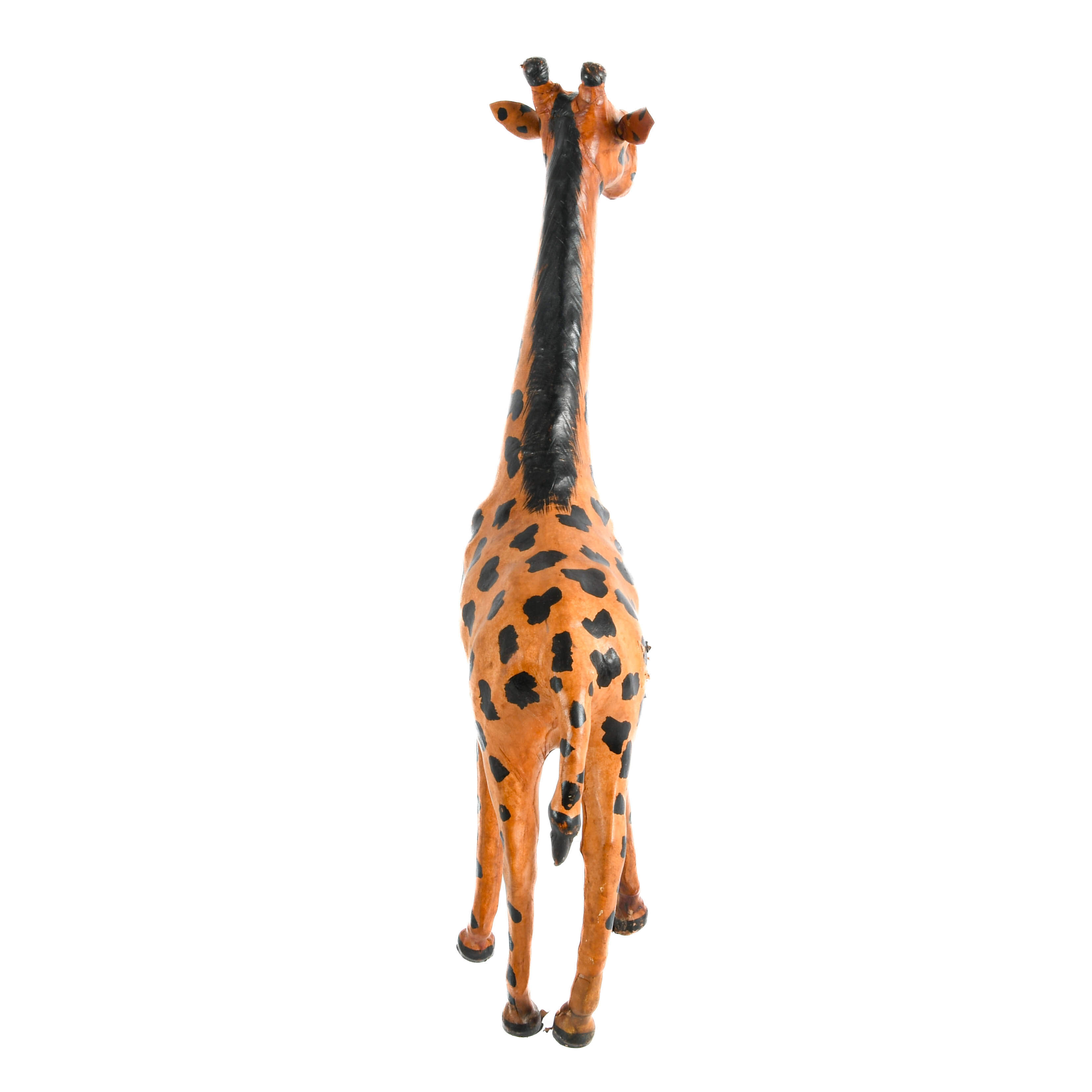 Abercrombie & Fitch-Style Leather and Painted Giraffe Sculpture-4