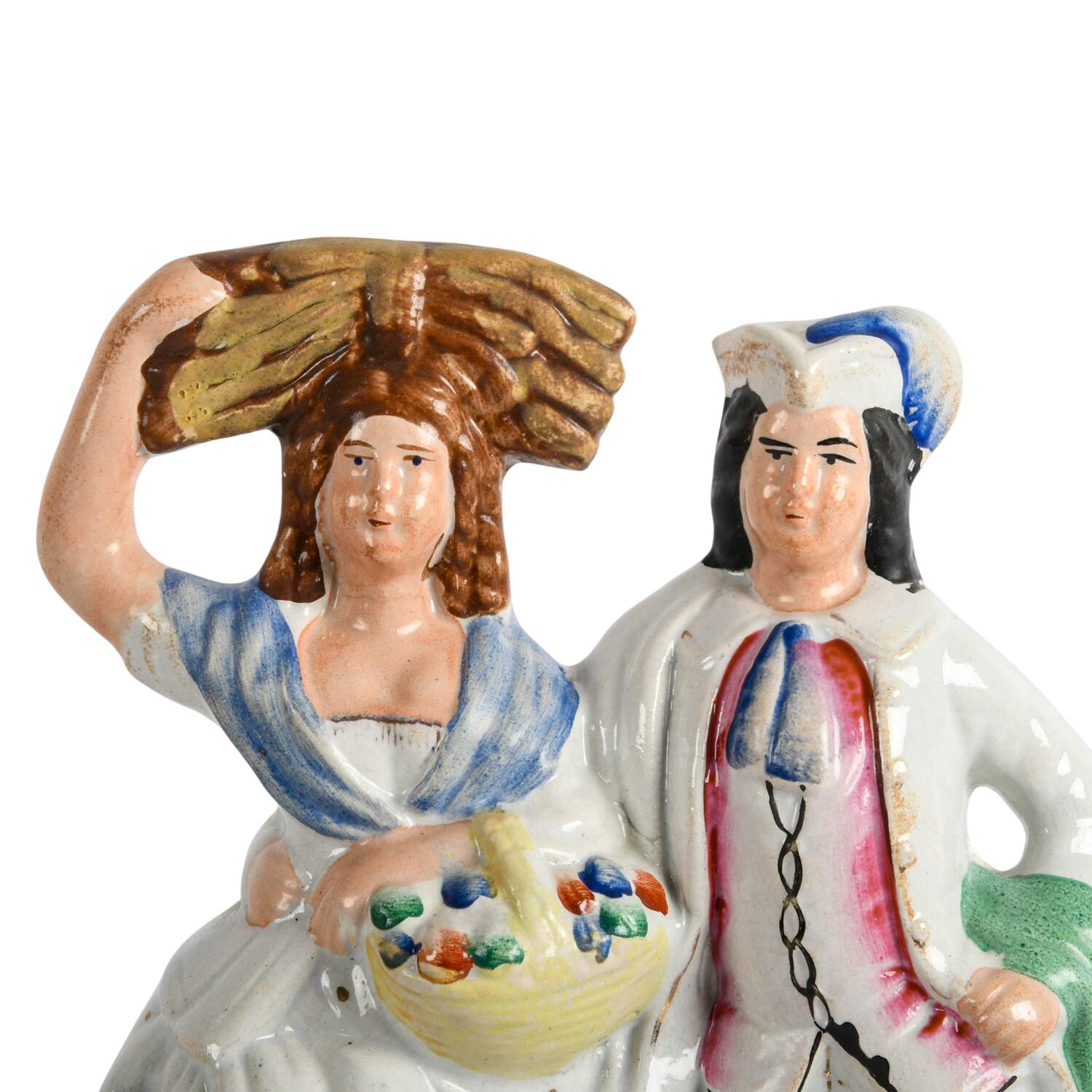 Antique 19th-Century Staffordshire Couple Figure-2