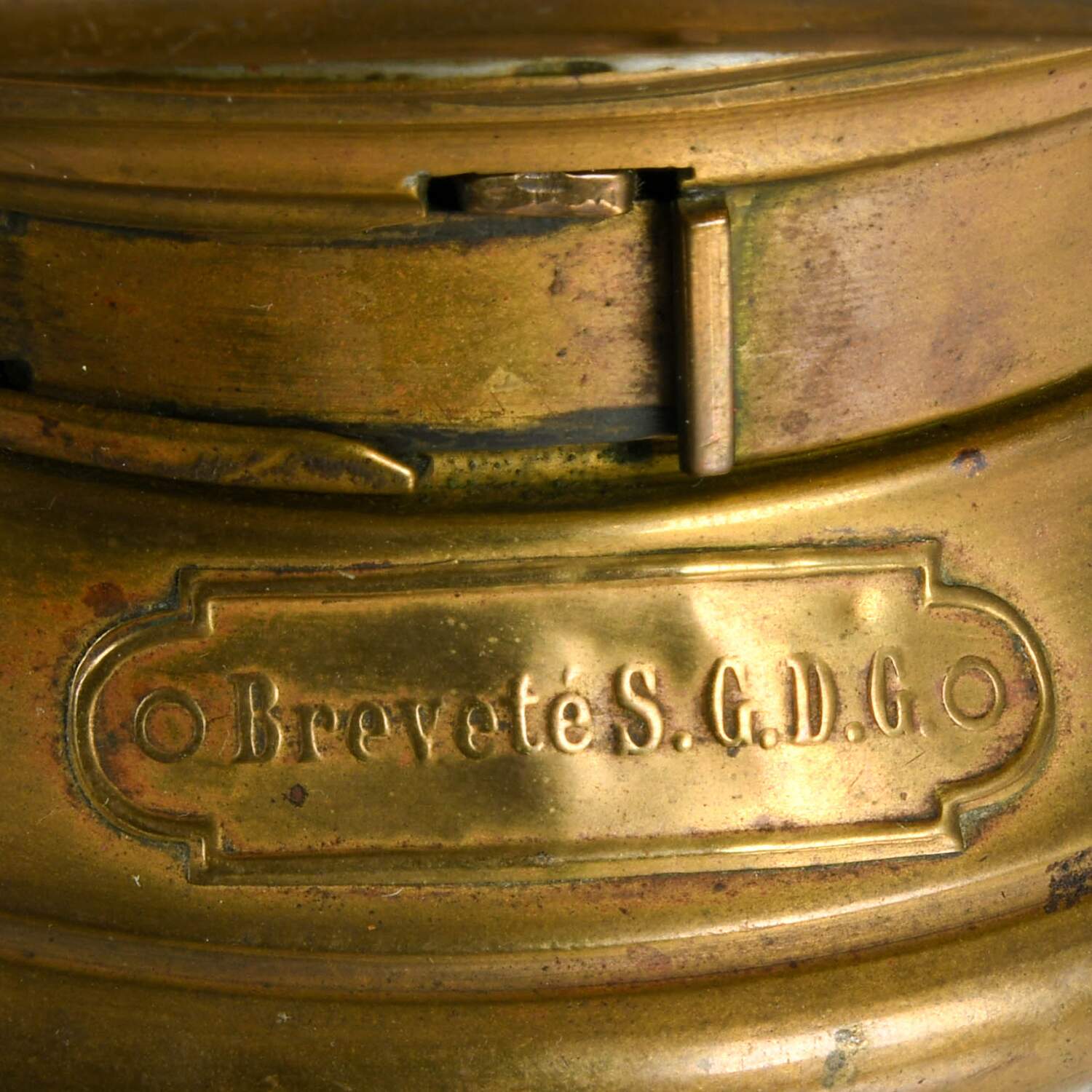 Antique Pair of French Brass Automobile Side Lamps-8