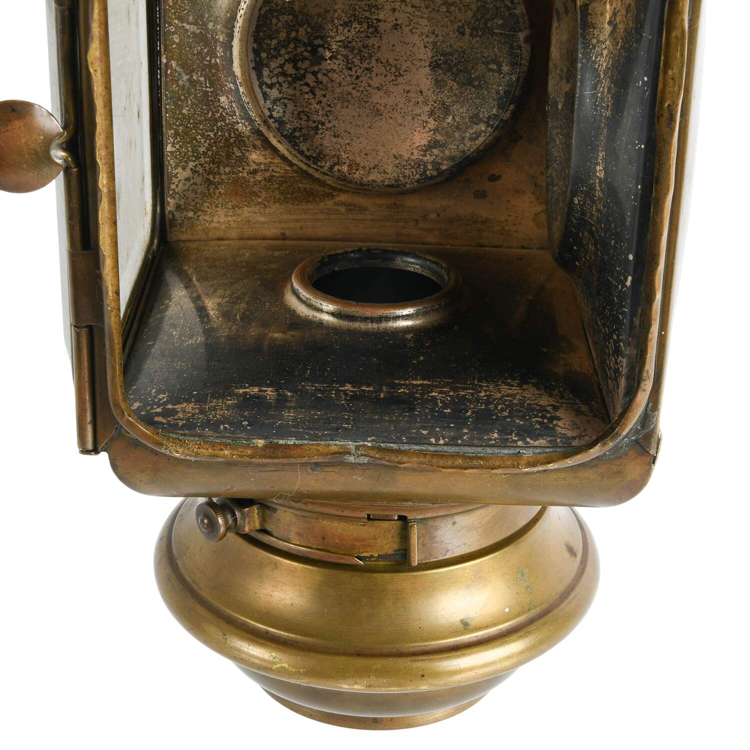Antique Pair of French Brass Automobile Side Lamps-7