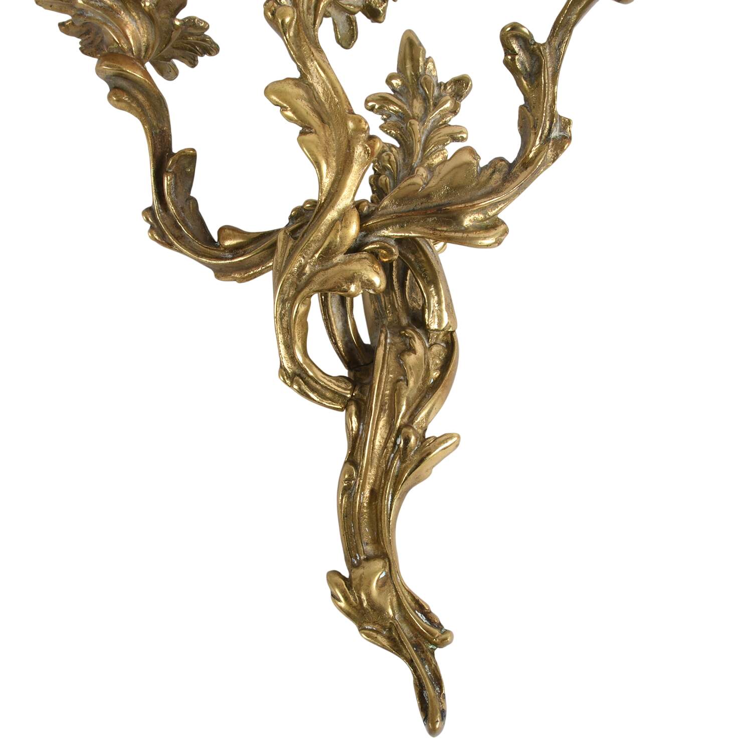 Pair of Rococo Style Gilt Doré Bronze Candle Wall Sconces-6