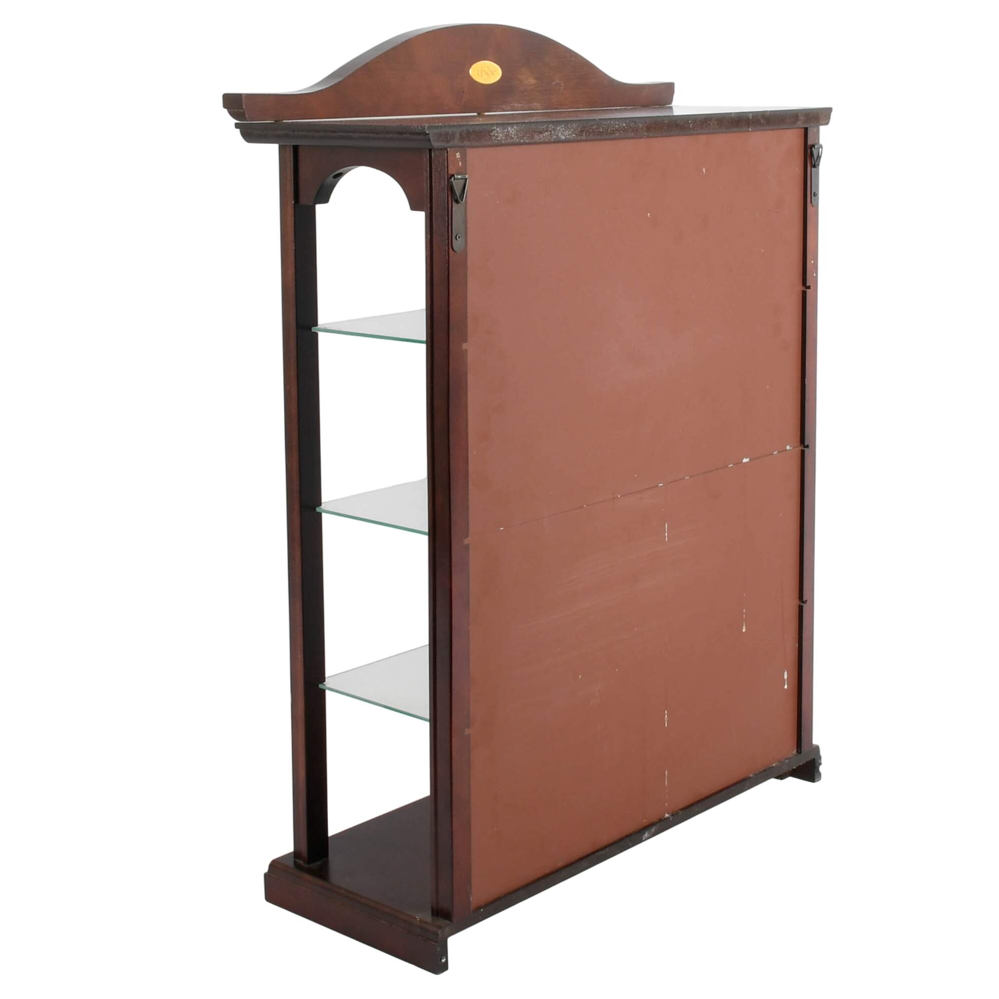 Mahogany Wall Curio with Glass Shelves-5