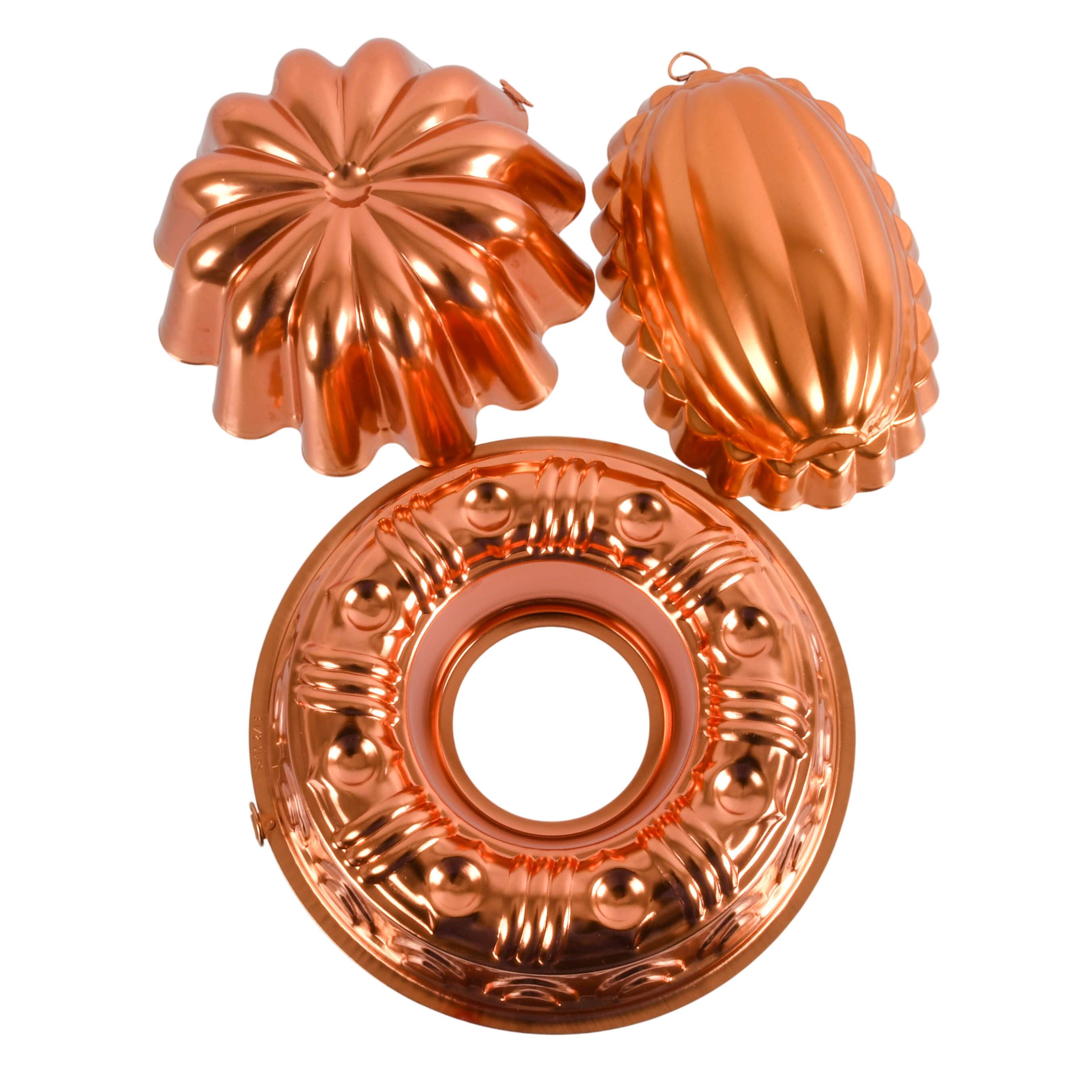 Set of Three Hong Kongese Copper Jello Aspic Molds-5
