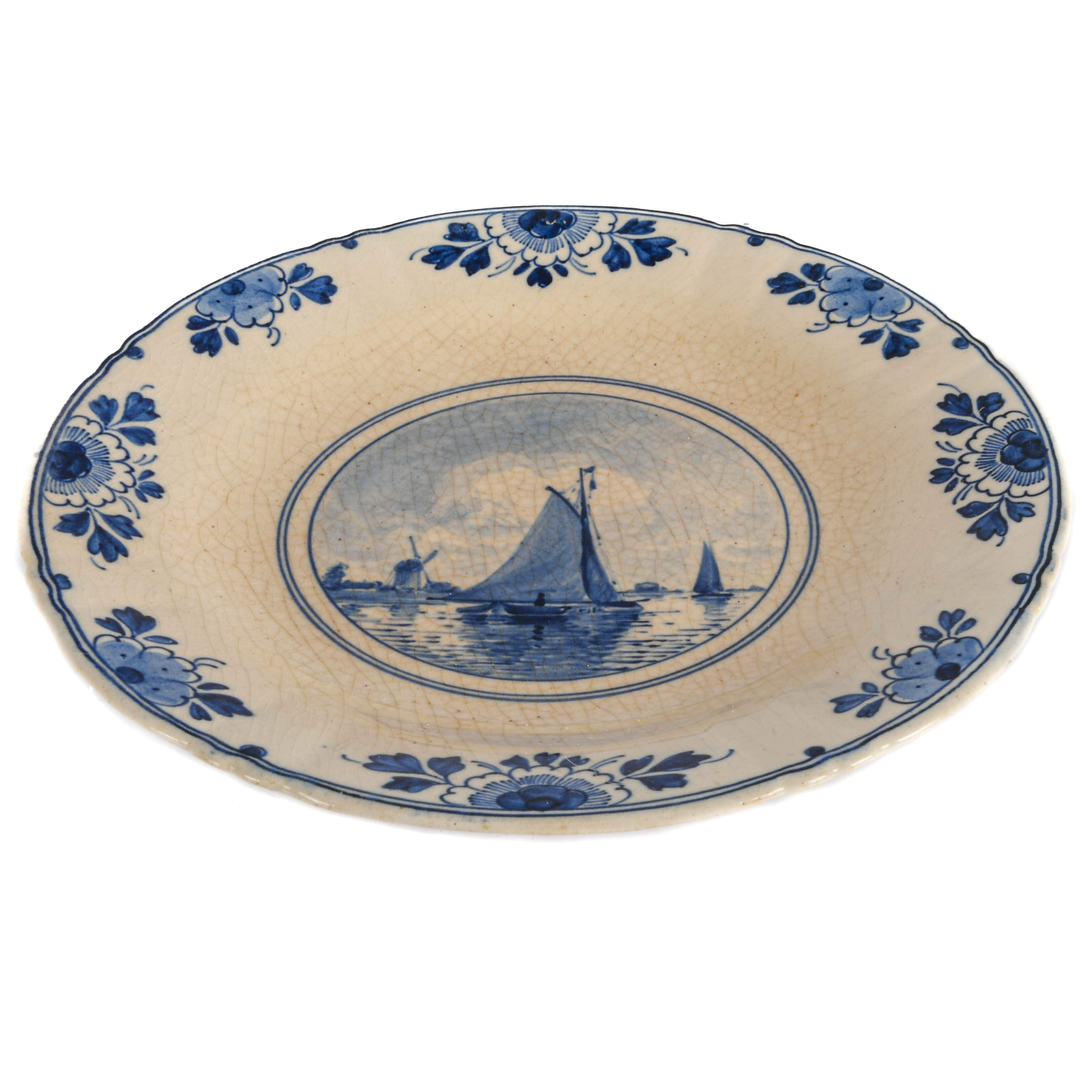Royal Delft Pottery Dutch Windmill Plate-3