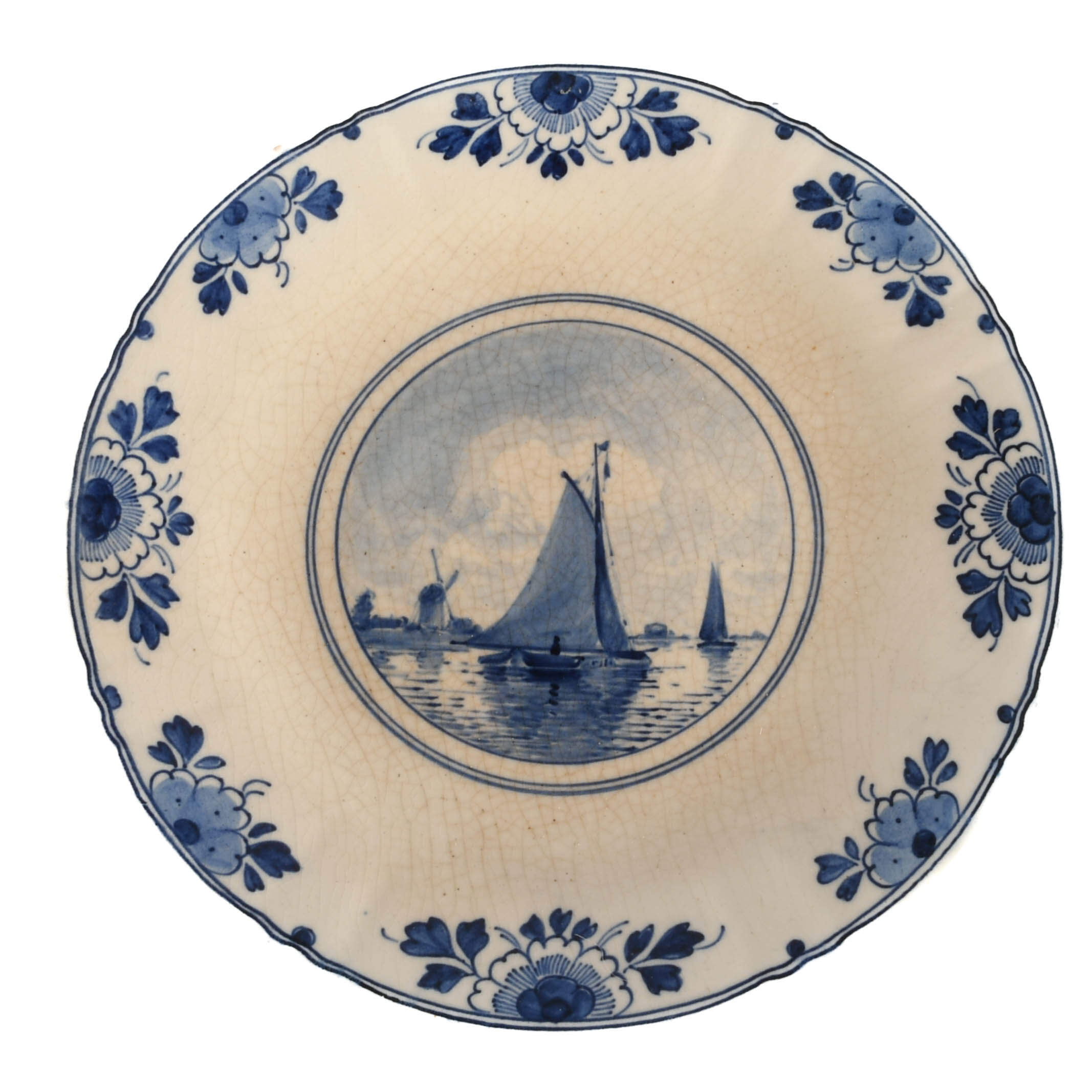 Royal Delft Pottery Dutch Windmill Plate-1