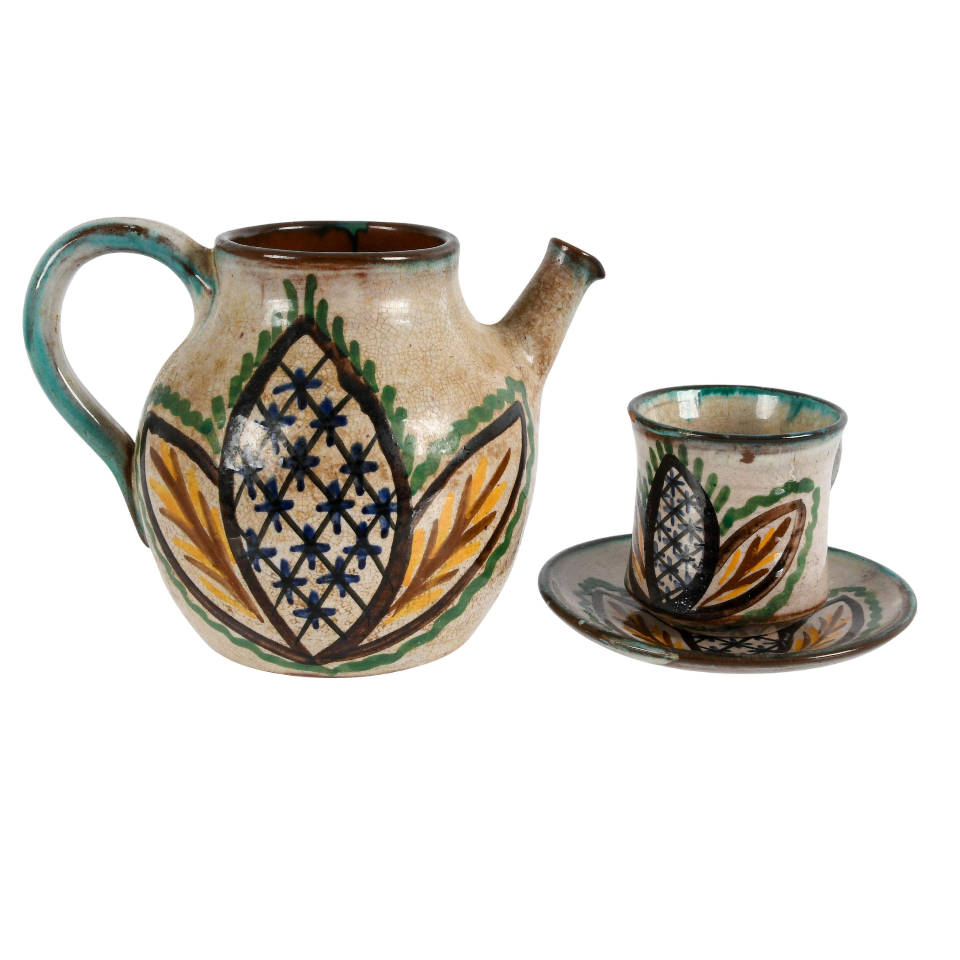 Glazed Studio Pottery Tea Set-4