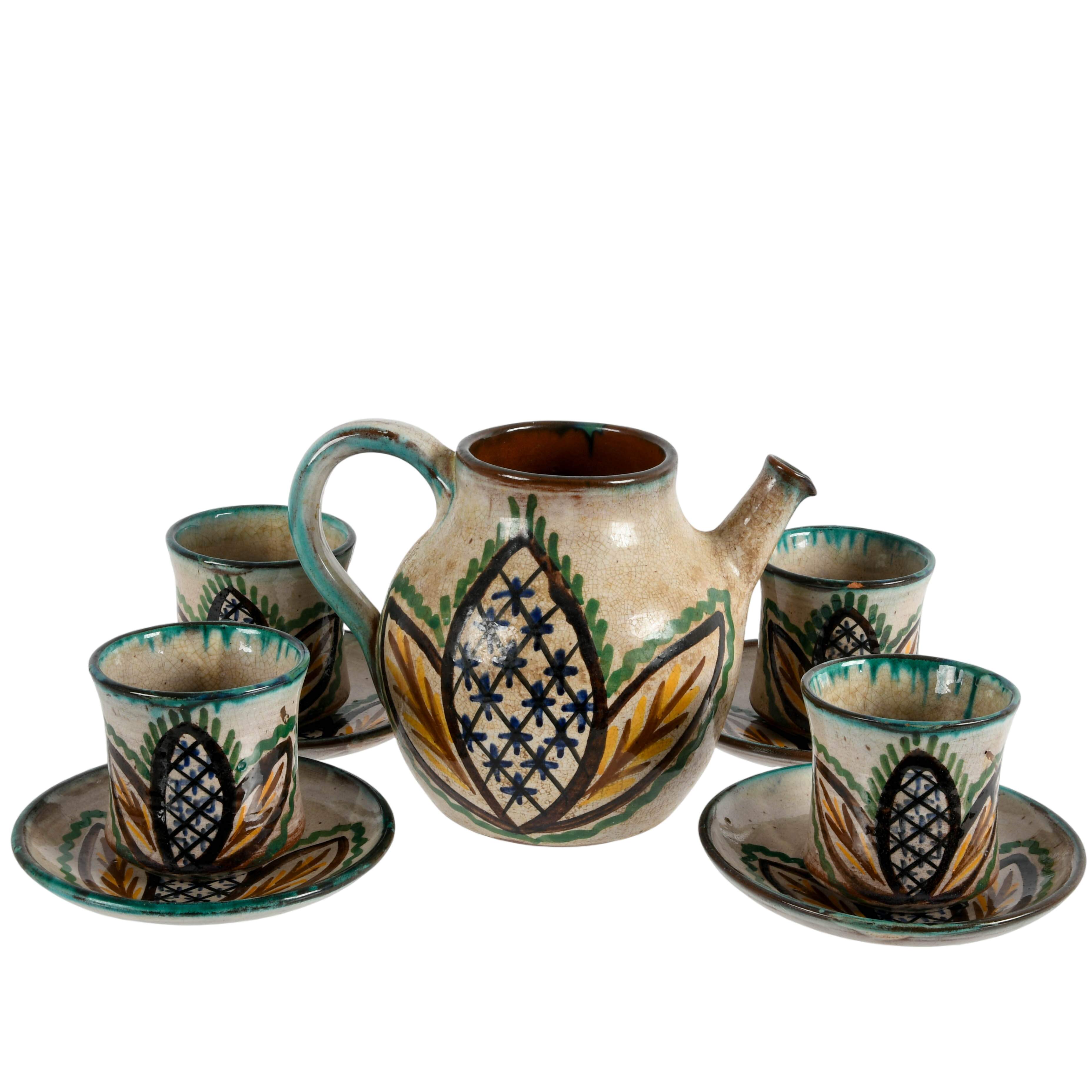 Glazed Studio Pottery Tea Set-3