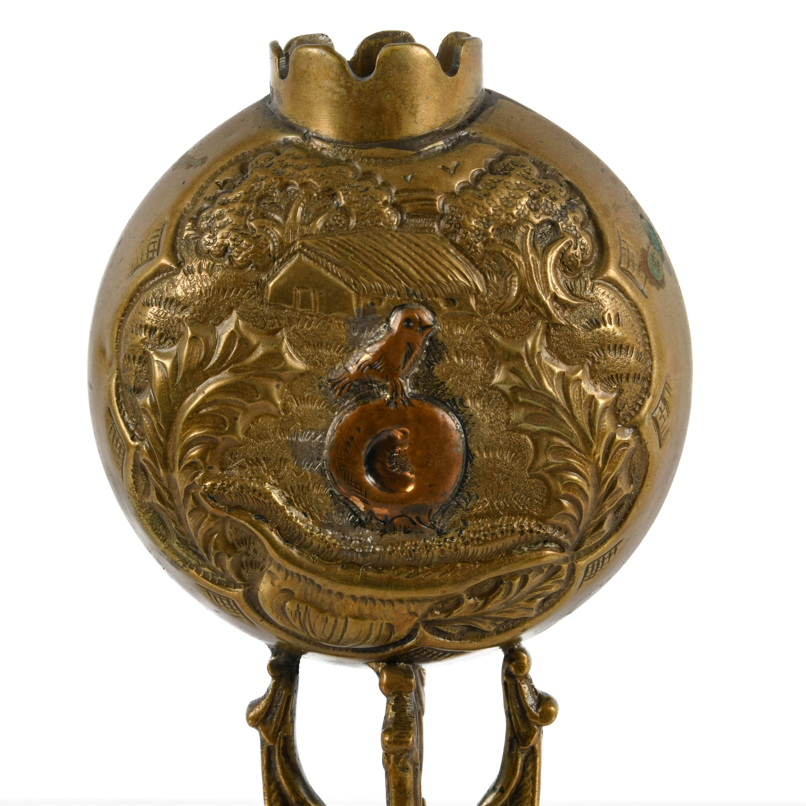 Antique Argentina Yerba Mate Tea Metal Footed Cup-7