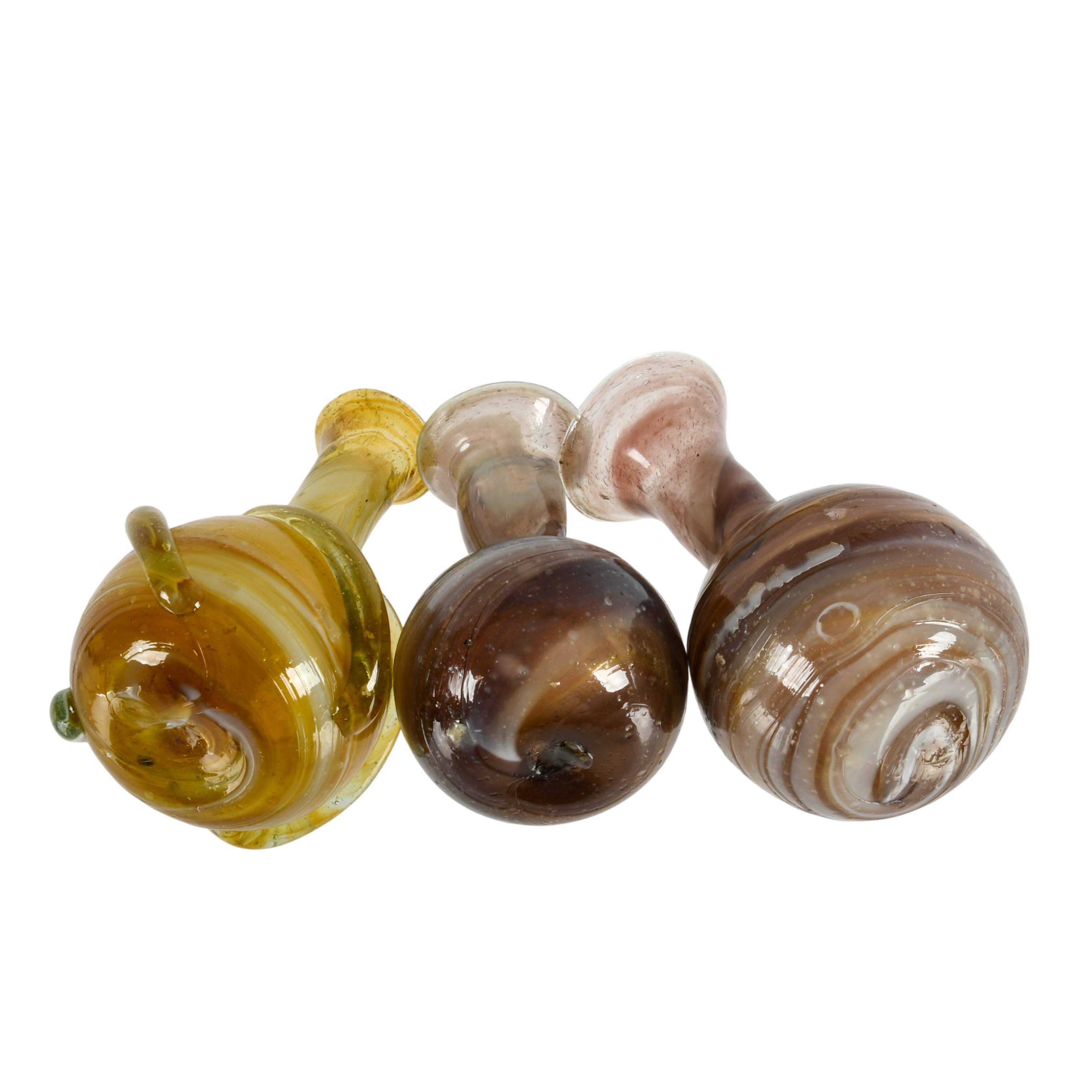 Set of Three Hand-Blown Roman Glass-Style Bottles-5