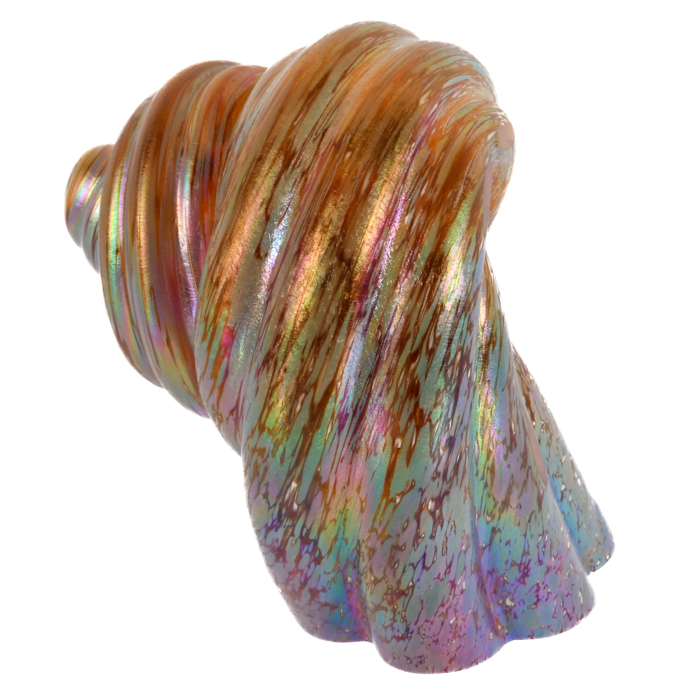 Signed Micheal Cohn Art Glass Seashell Paperweight-3