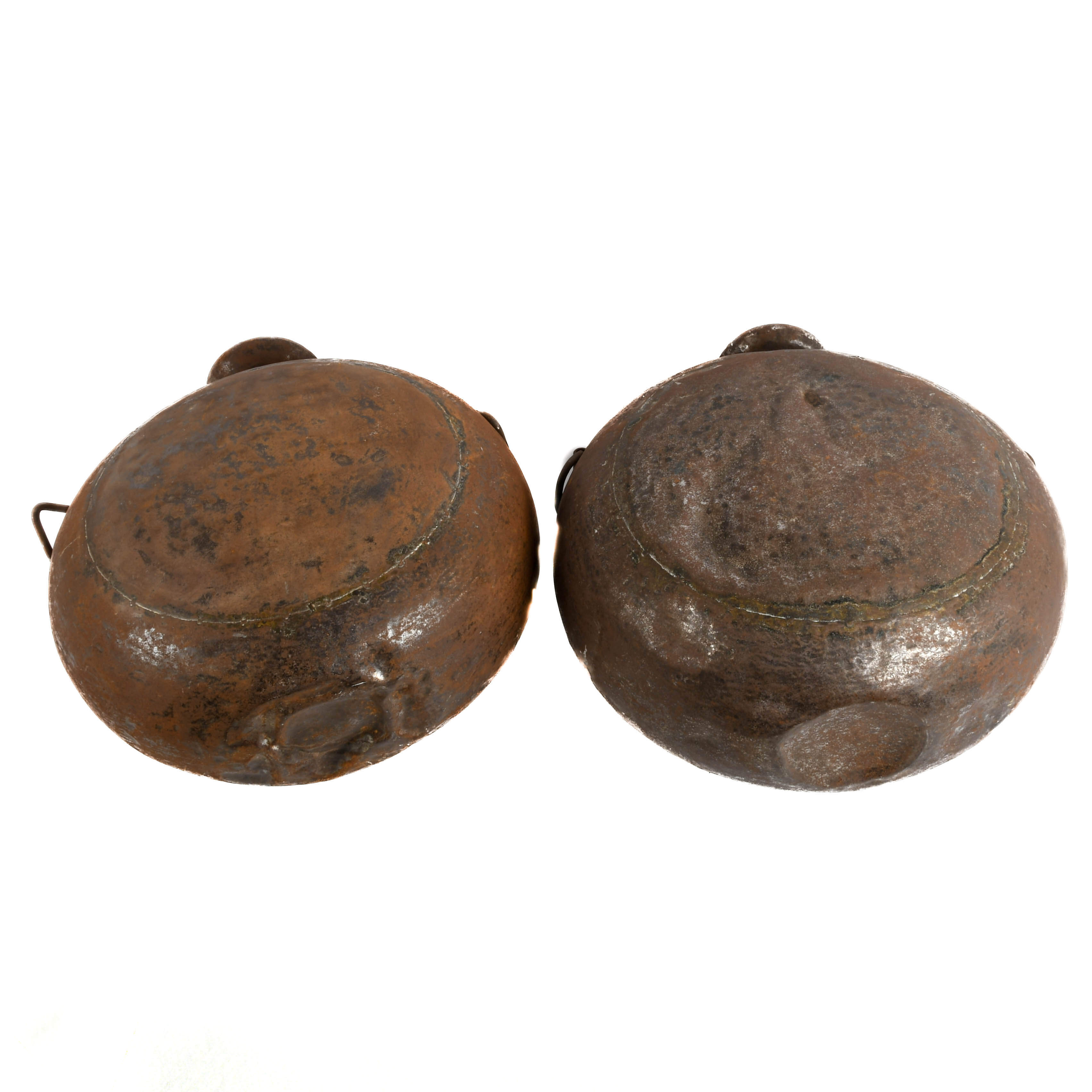 Pair of Oversize Rustic Metal Water Vessels-8