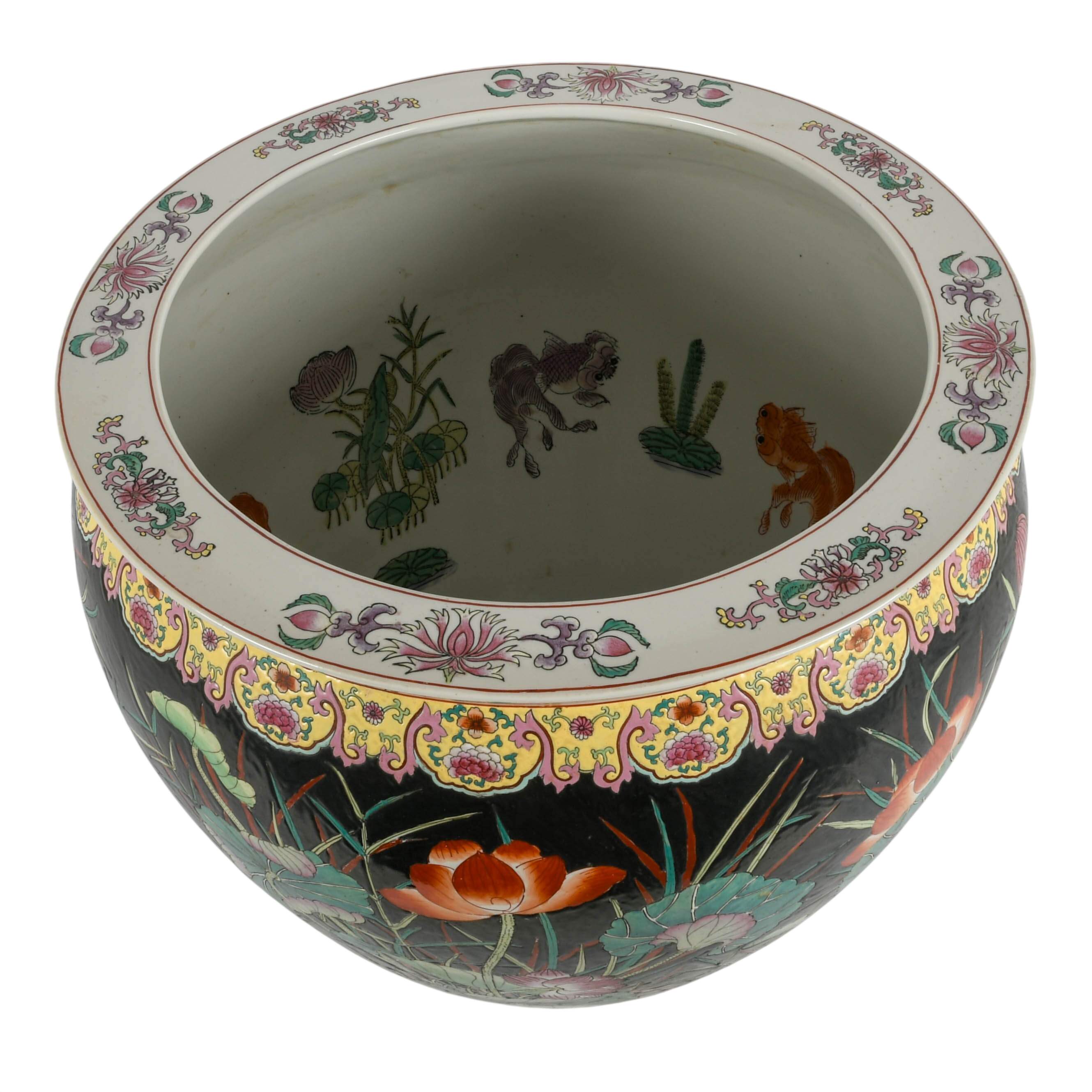 Large Chinese Porcelain Fishbowl Planter-5