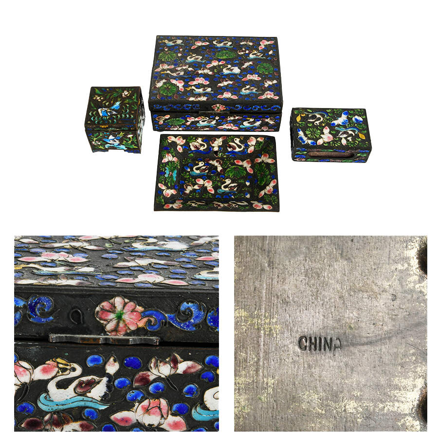 Six-Piece Chinese Cloisonné Enamel Lot-3