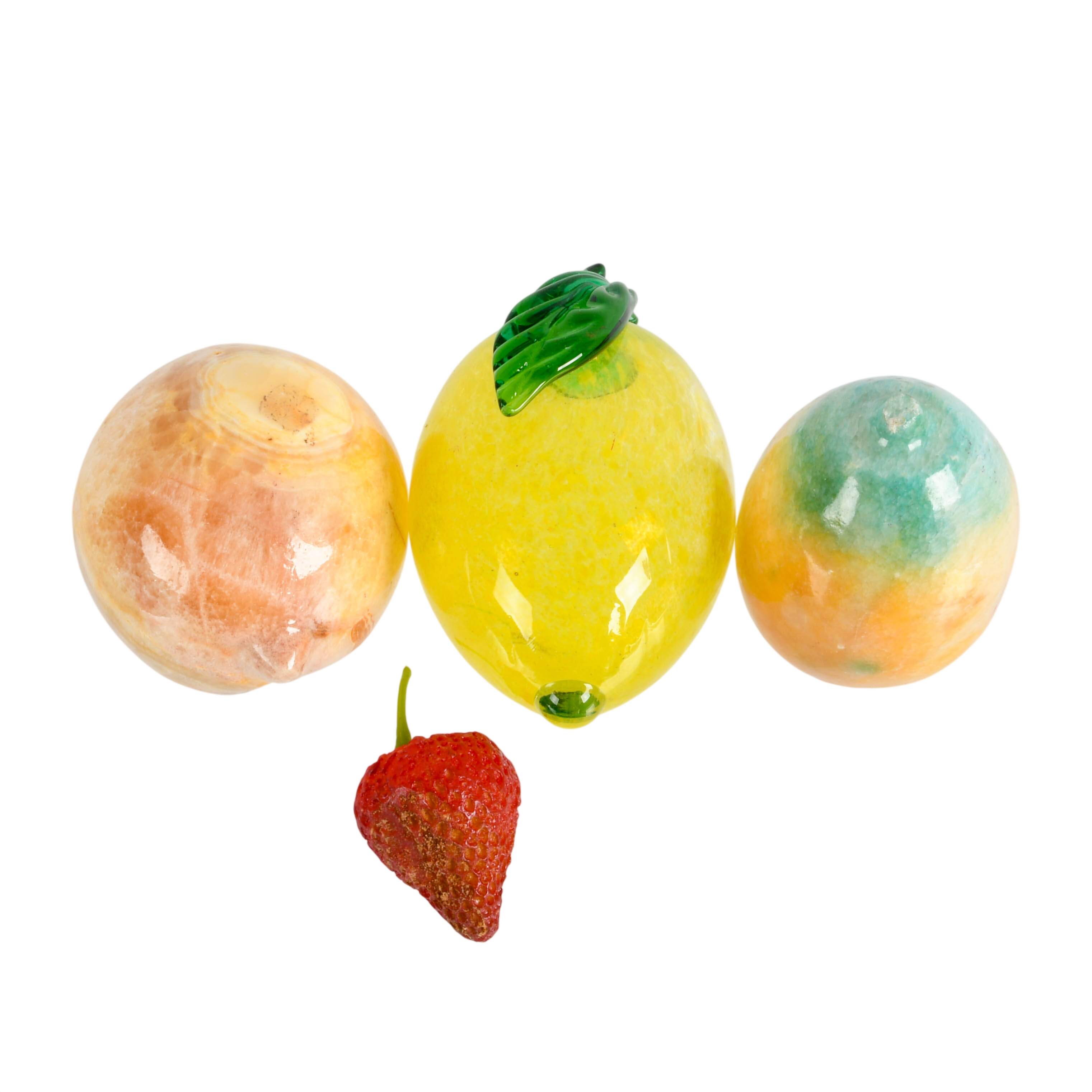 Assorted Grouping of Glass and Stone Fruit-4