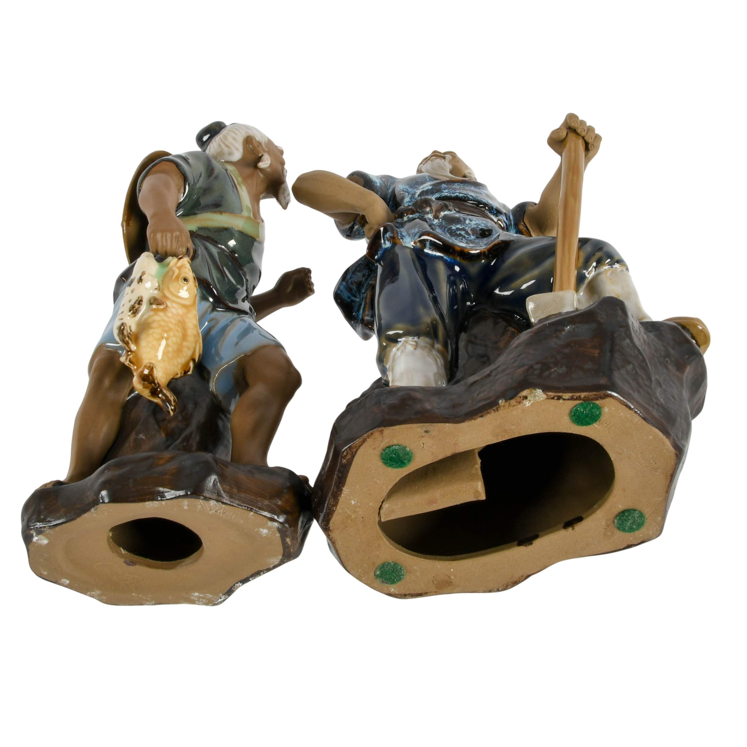 Set of Two Glazed Chinese Mudmen-9