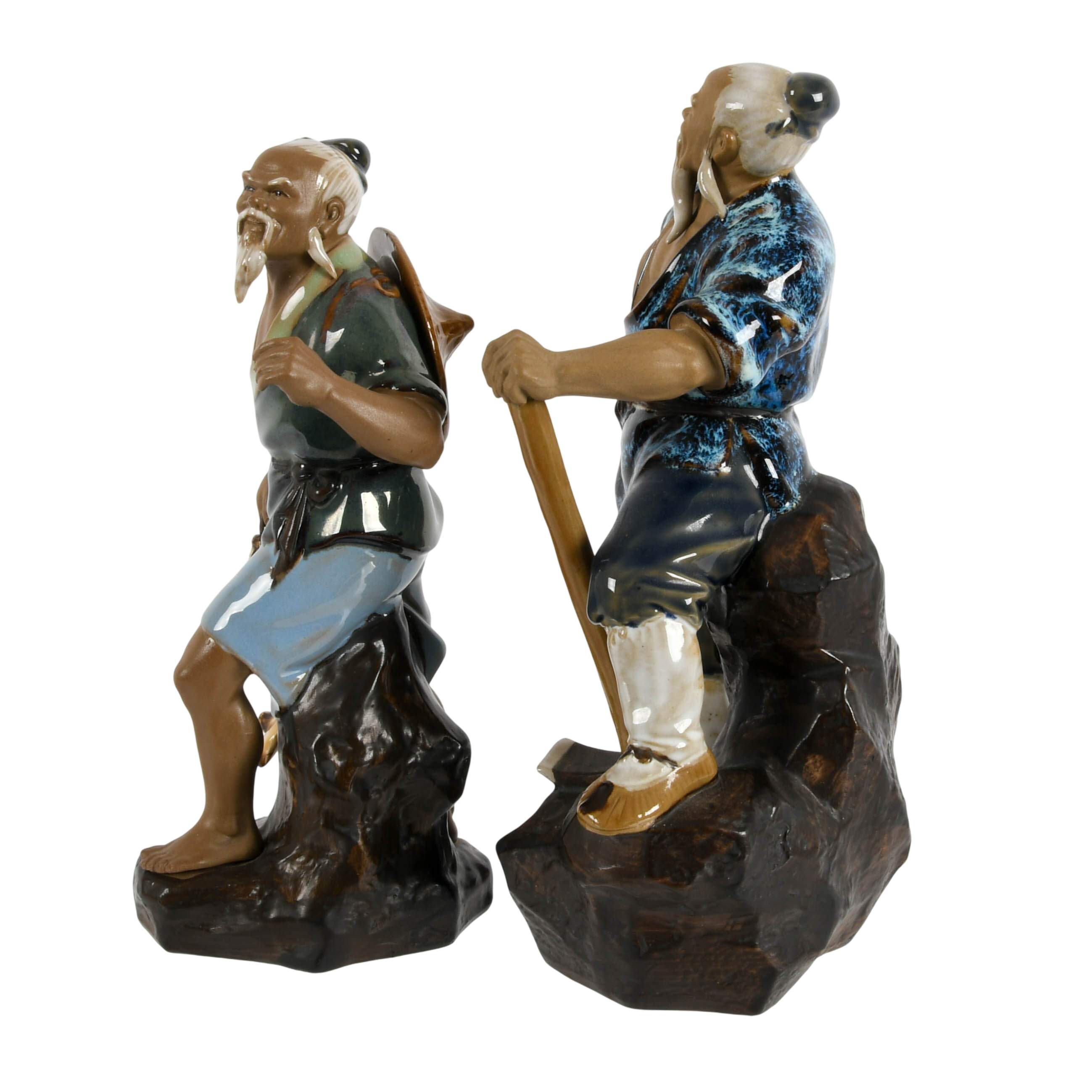 Set of Two Glazed Chinese Mudmen-4