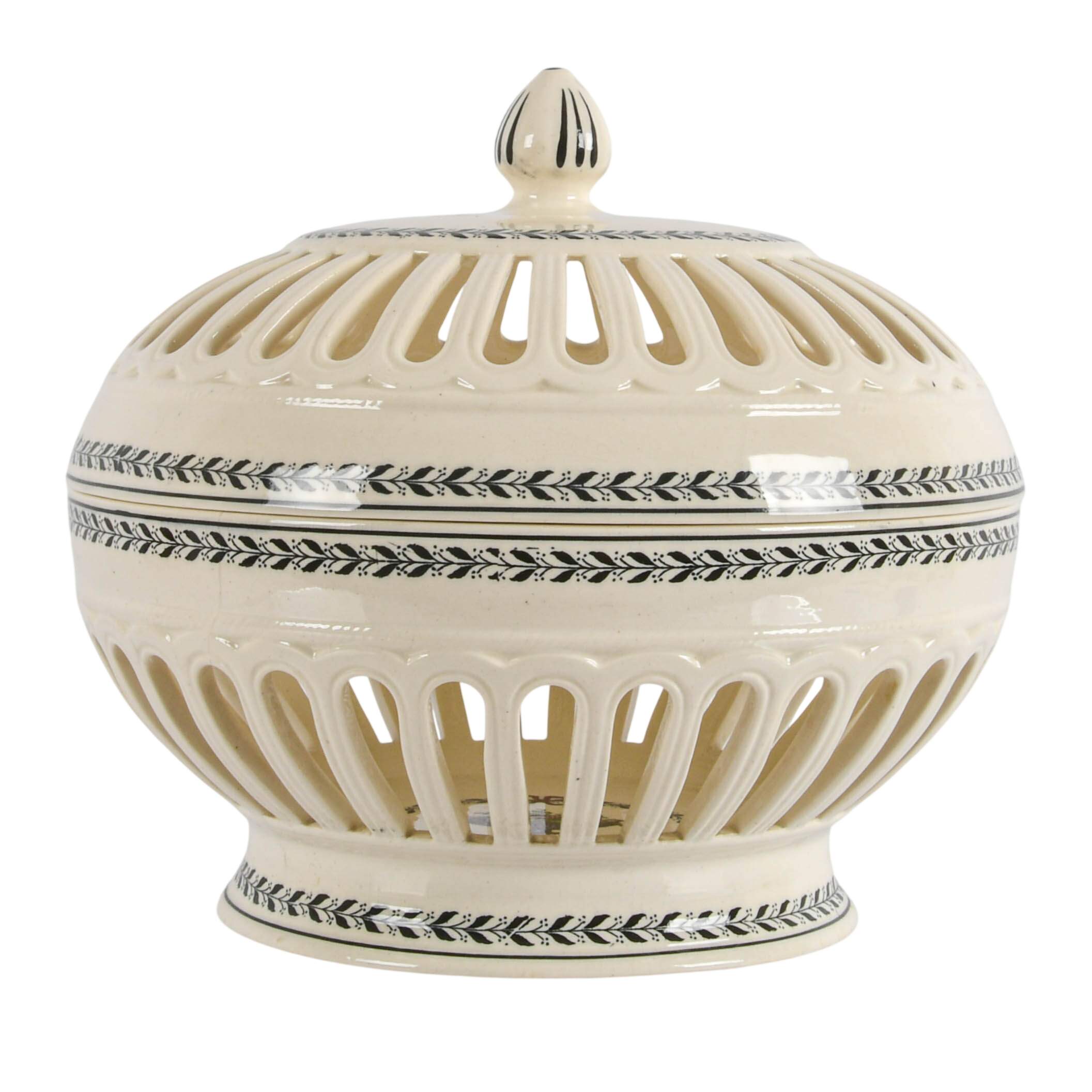 Copeland Spode "Chaplet" Black Trim Cache Pot-3