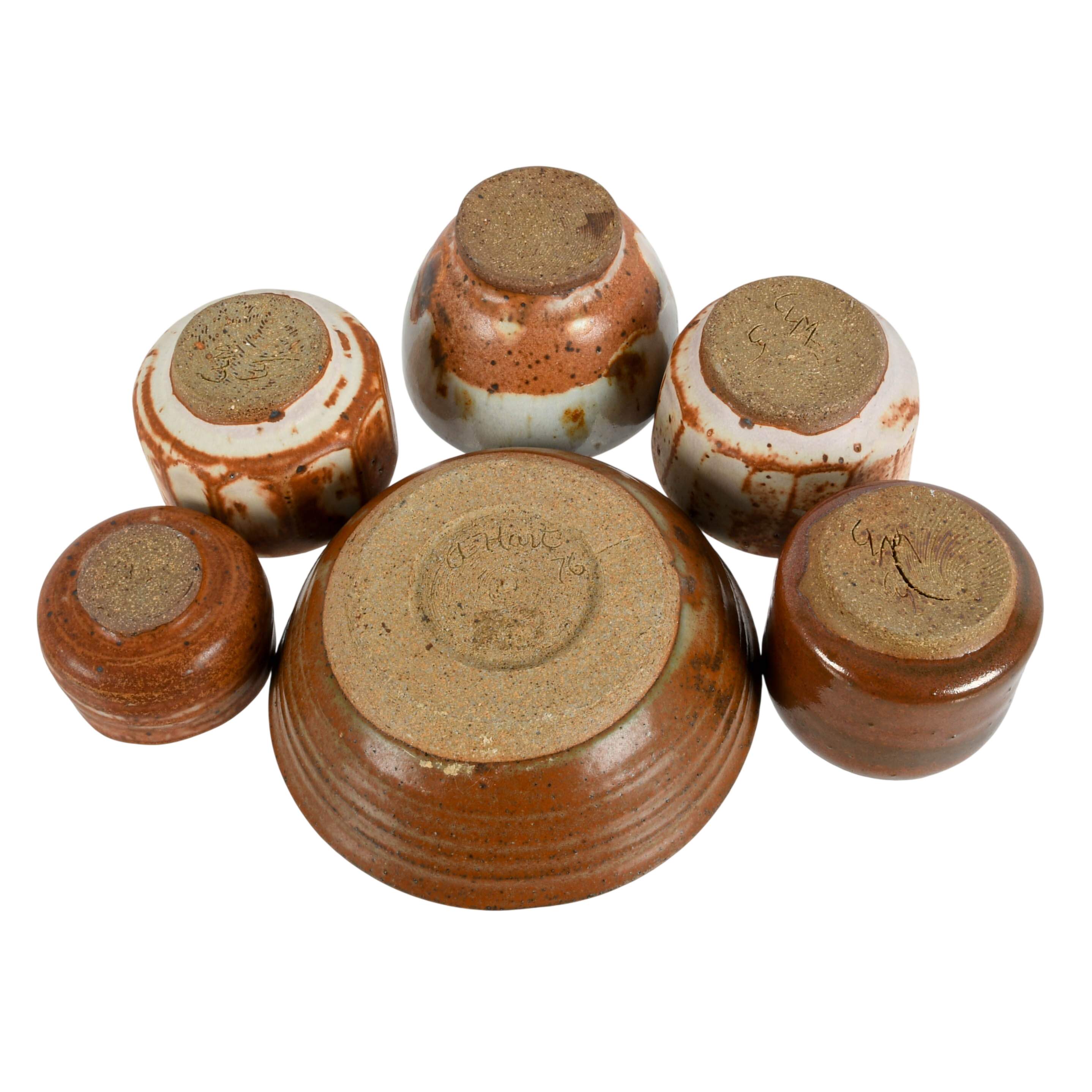 Collection of Studio Art Pottery Cups and Bowls-6